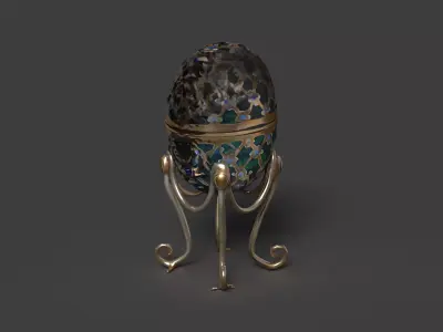 Russian Faberge egg  Low-poly 3D model