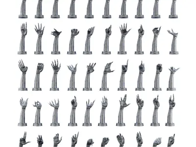 100 Different Robotic Hands and Arms Bundle 3D Printing  3D print model