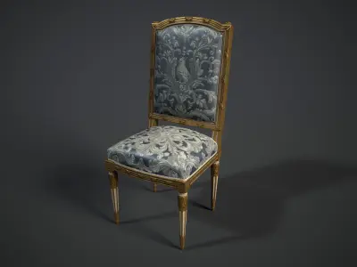 Antique Louis XVI Chair - High-Quality PBR Low-poly 3D model