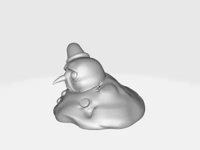 Sad Melting Snowman Christmas Cute Winter Decoration 3D print model