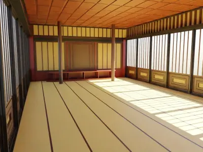 Dojo Hall Low-poly 3D model