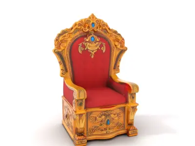 Ornate Royal Throne model pack Low-poly 3D model
