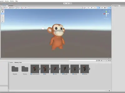 Little animal baby - Monkey cute - Animated  Low-poly 3D model