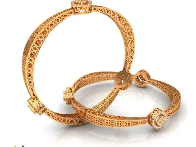 Diamond BANGLE Jali design 3D print model