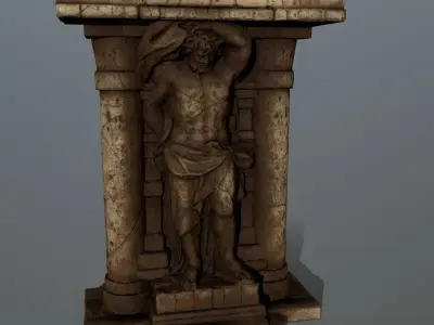 statue 2 column Low-poly 3D model
