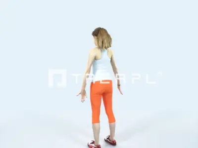 Essence 01H Animated Rigged Sports Teenage Girl Low-poly 3D model