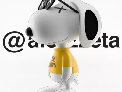 Kaws Snoopy x Woodstock Textured Low-poly 3D model
