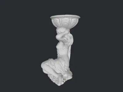 Girl with bowl sculpture 3D model
