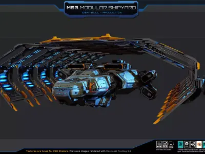 MS3 - MODULAR Shipyard Low-poly 3D model