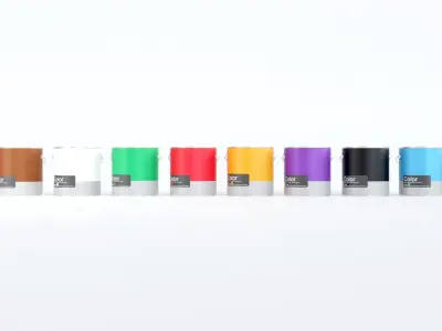 Paint Bucket Colors 3D model