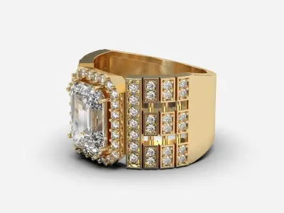 Custom Diamond Ring 3D print model