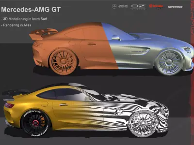 2020 Mercedes-Benz GT- AMG Low-poly 3D model