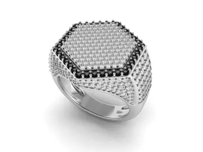 Hexagonal Shape Champions Diamond Ring 3D print model 3D print model