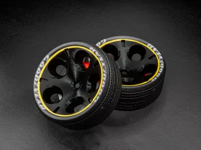 Wheel games Low-poly 3D model