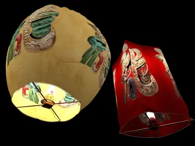 Chinese sky lantern  3D model