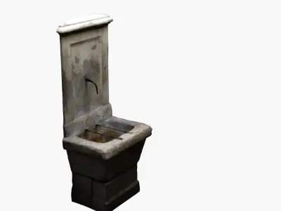 Photo-realistic 3D-Scanned Fountain Low-poly 3D model