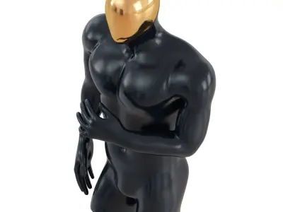 Male mannequin with gold head 96 3D model
