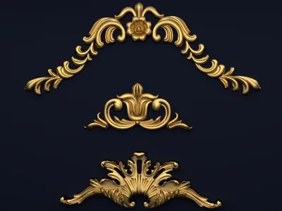 Classic decor ornament v-3D model 22 3D model