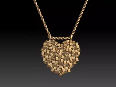 HAMMERED HEART PENDANT 3D print model