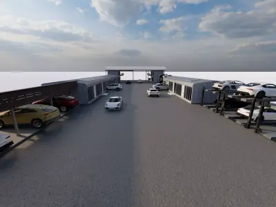 Car garage- Garage Body Straightener-Parking-Parking Lot 3D model