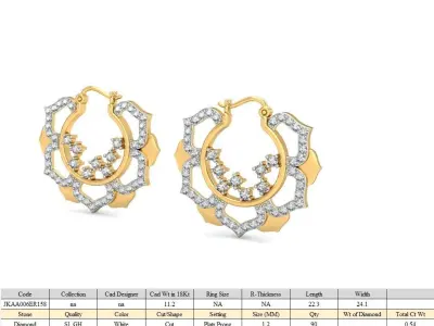 Solitaire Women Earring 3D print model 9