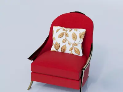 Luxury Armchair with Cushion for Interior Visualization 3D model