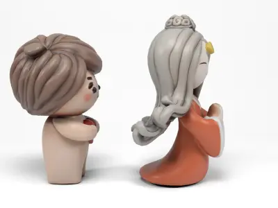 Clay figures Low-poly 3D model