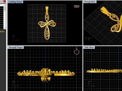 Pendant diamond cross  3D print model