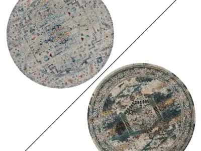 Round Rug Set 202 3D model