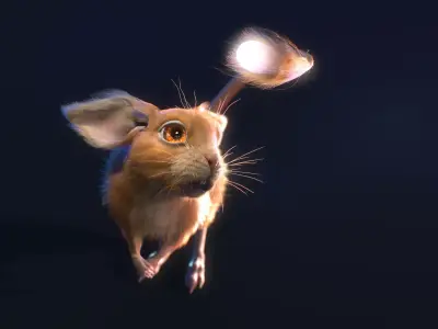 Jumper mouse flying Low-poly 3D model