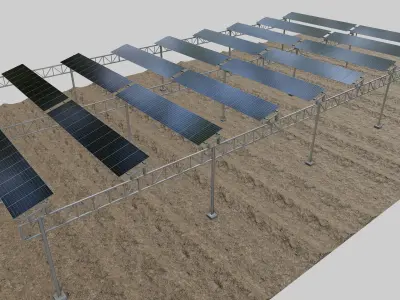 Solar Steel Construction For Farms Type-1 3D model