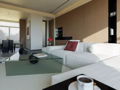 modern living room dining room interior scenes  3D model