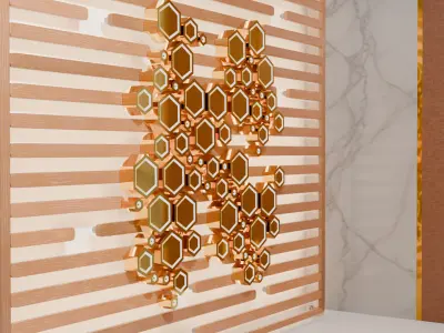 Luxury Hexagonal 3D Wall Panel Low-poly 3D model