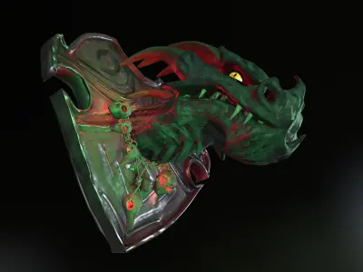 Dragon head Low-poly 3D model