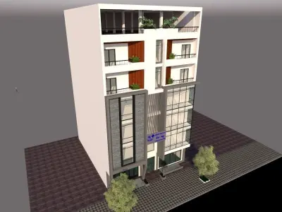 Office and RESIDENTIAL BUILDING 3D model