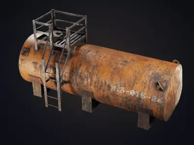 Old oil tank Low-poly 3D model