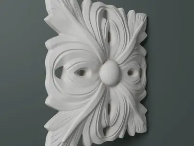 Square Acanthus Applique 001 3D model