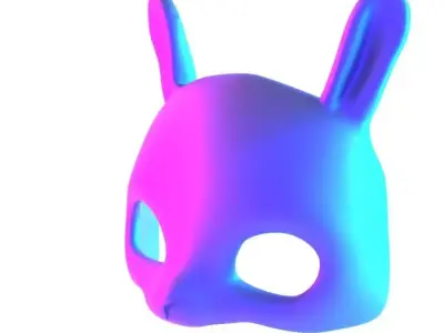 Minimal Rabbit Stylized Bunny Mask toy 3D print model