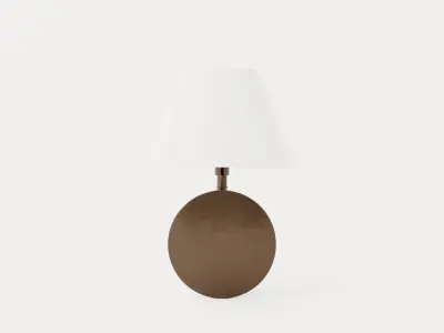 Signature No1 Wall Lamp - Rustic Bronze - White Lampshade Low-poly 3D model