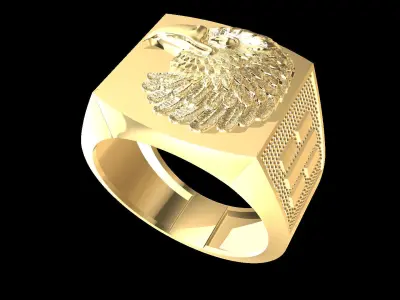 Eagle Rings Texture 3D print model 3D print model