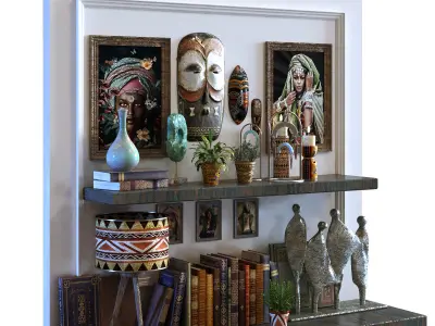 decoration set 098 africa art style 3D model