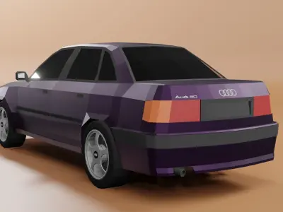 Audi 80 B4 low poly  Free low-poly 3D model