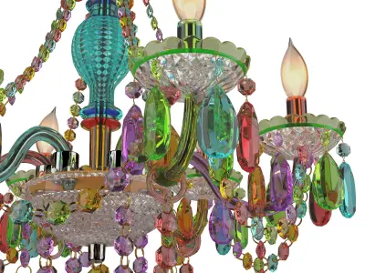 Bohemian Crystal Chandelier Lighting 3D model