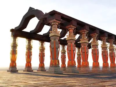 Indian style Piller 3D model