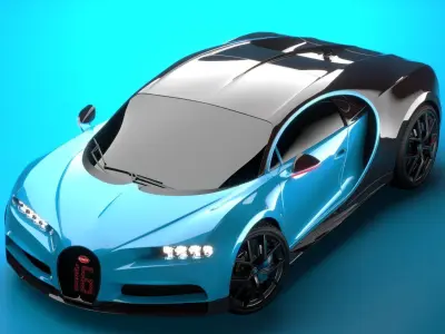 Bugatti Chiron Sport 2021 Blue Premium 3D model