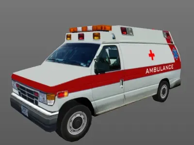 Ambulance Car lowpoly 3D model Low-poly 3D model