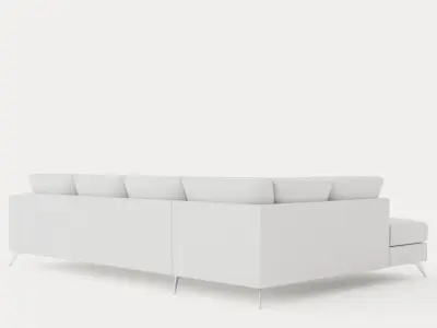 Ocean Luxury 4 Seater Sofa With Chaise Lounge Left Low-poly 3D model