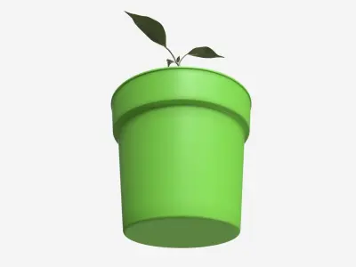 Decorative potted plant 12 3D model