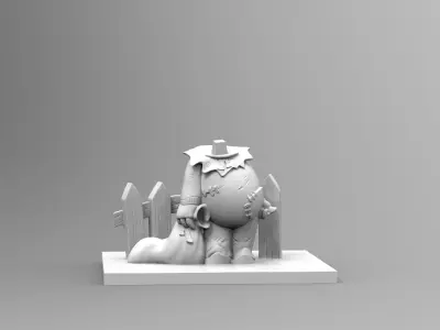 Cute Chibi rag doll holding candy horror kid decoration 3D print model