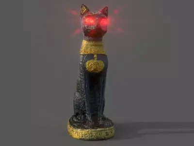 egyptian cat  Low-poly 3D model